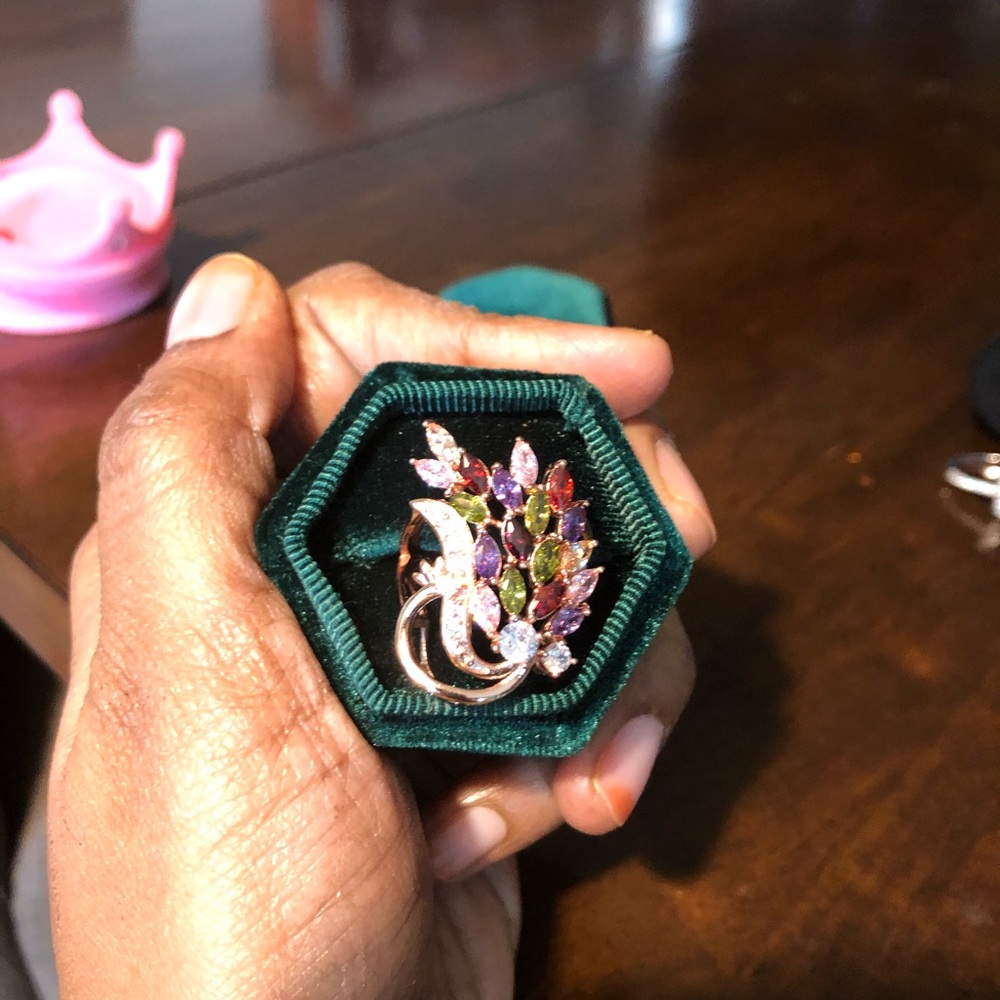 Multicolor Gemstone Ring Size 7 - image 4